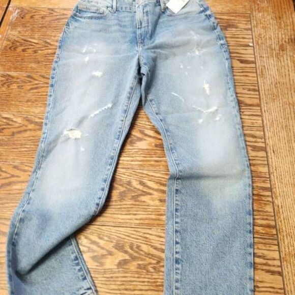 NWT Good American Good Classic jeans Indigo 046 wash distressed sz 6/28 - Picture 2 of 7